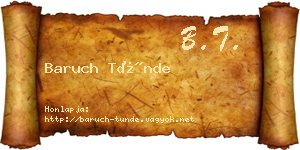 Baruch Tünde névjegykártya